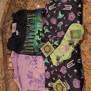 2 NWT Wicked Tee Shirt & Pajama Pant Sets